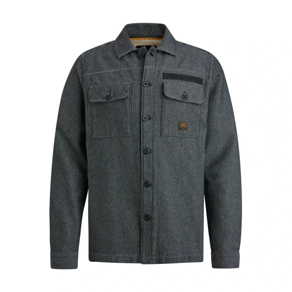 PME LEGEND Heren Overhemden Long Sleeve Shirt Ctn 2tone Flannel Twill Zwart