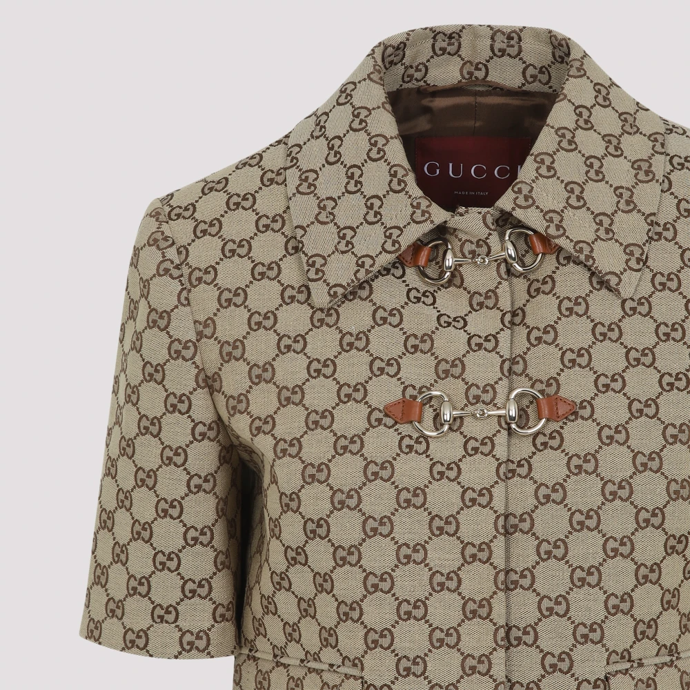 Gucci Canvas Jas met GG-patroon Brown Dames