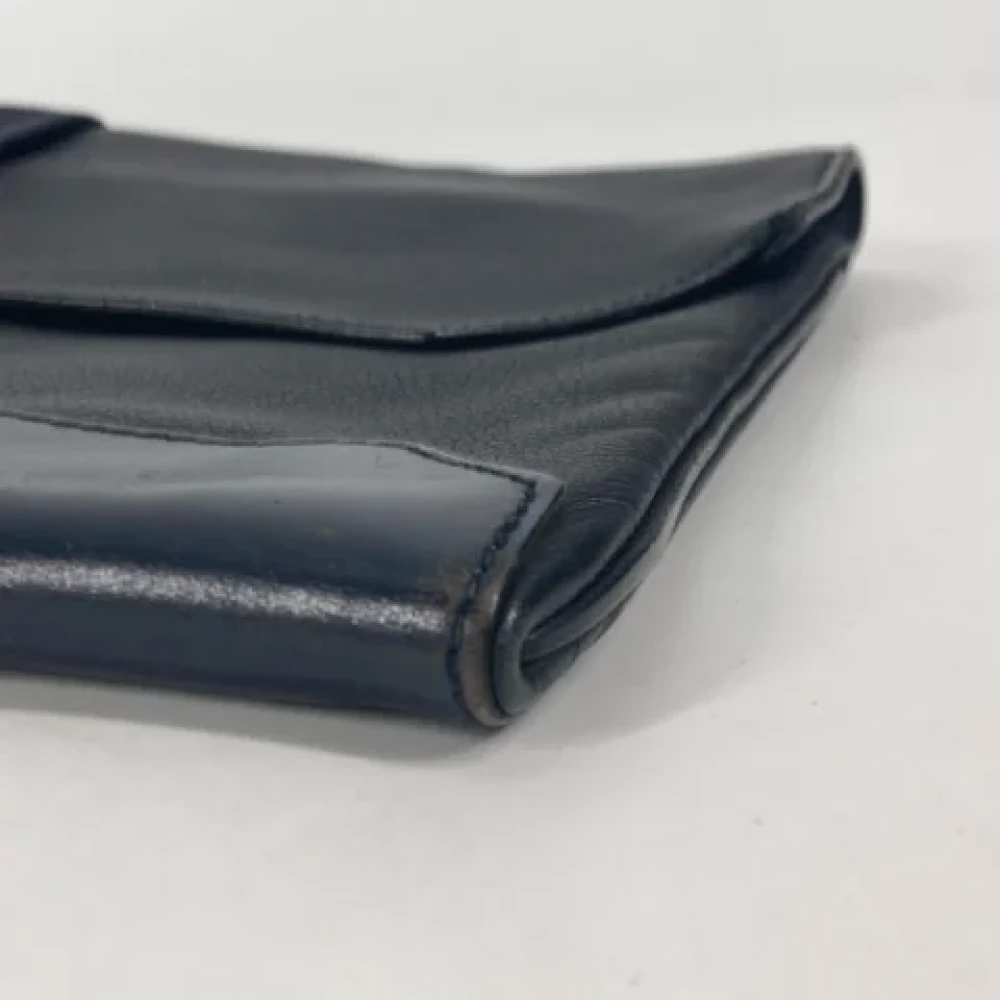 Hermès Vintage Pre-owned Leather clutches Blue Dames