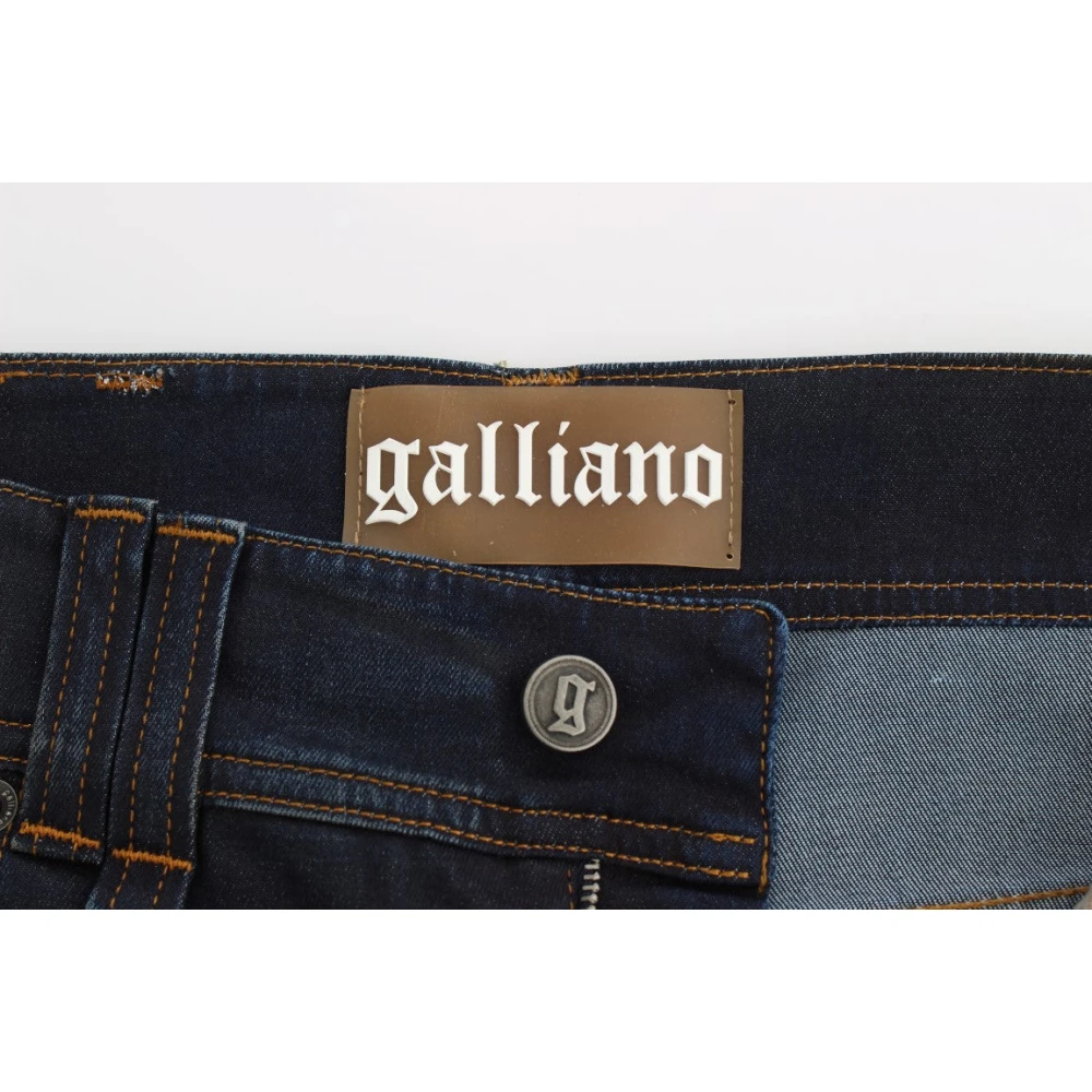 John Galliano Blauwe Wassing Boyfriend Fit Jeans Blue Dames