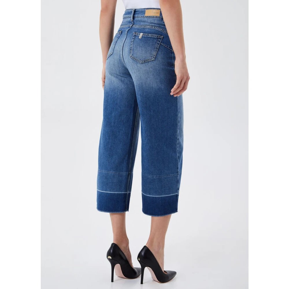 Liu Jo Wijde Pijp Denim Broek Blauw Blue Dames