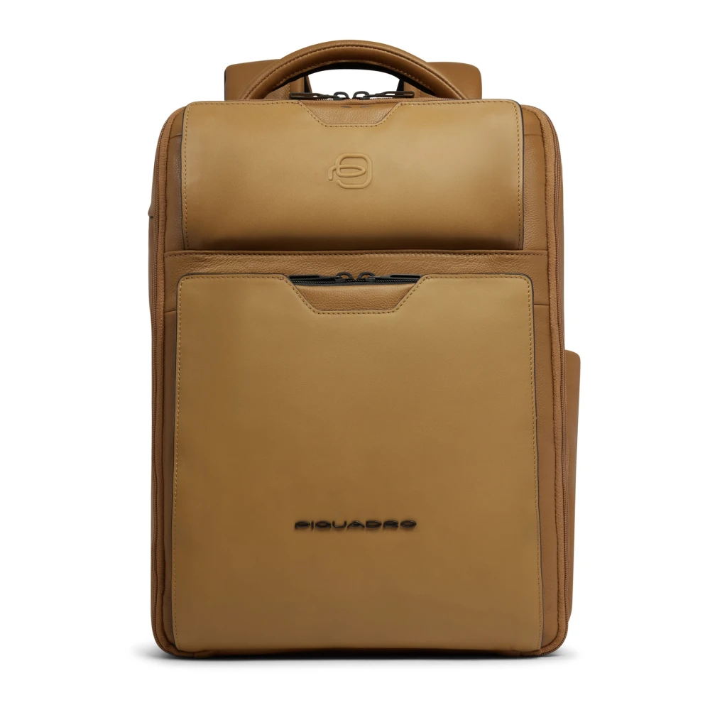 Piquadro Mannelijk Geel Travel Laptop Rugzak 14"