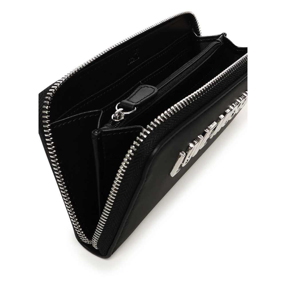 Love Moschino Zwarte Portemonnee met Gouden Logo Black Dames