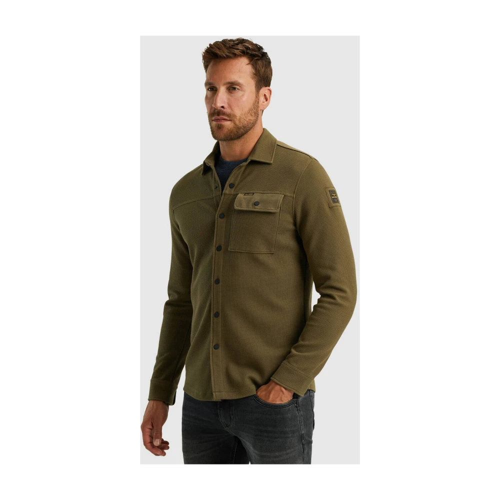 PME Legend Waffle Double Fabric Overshirt Green Heren