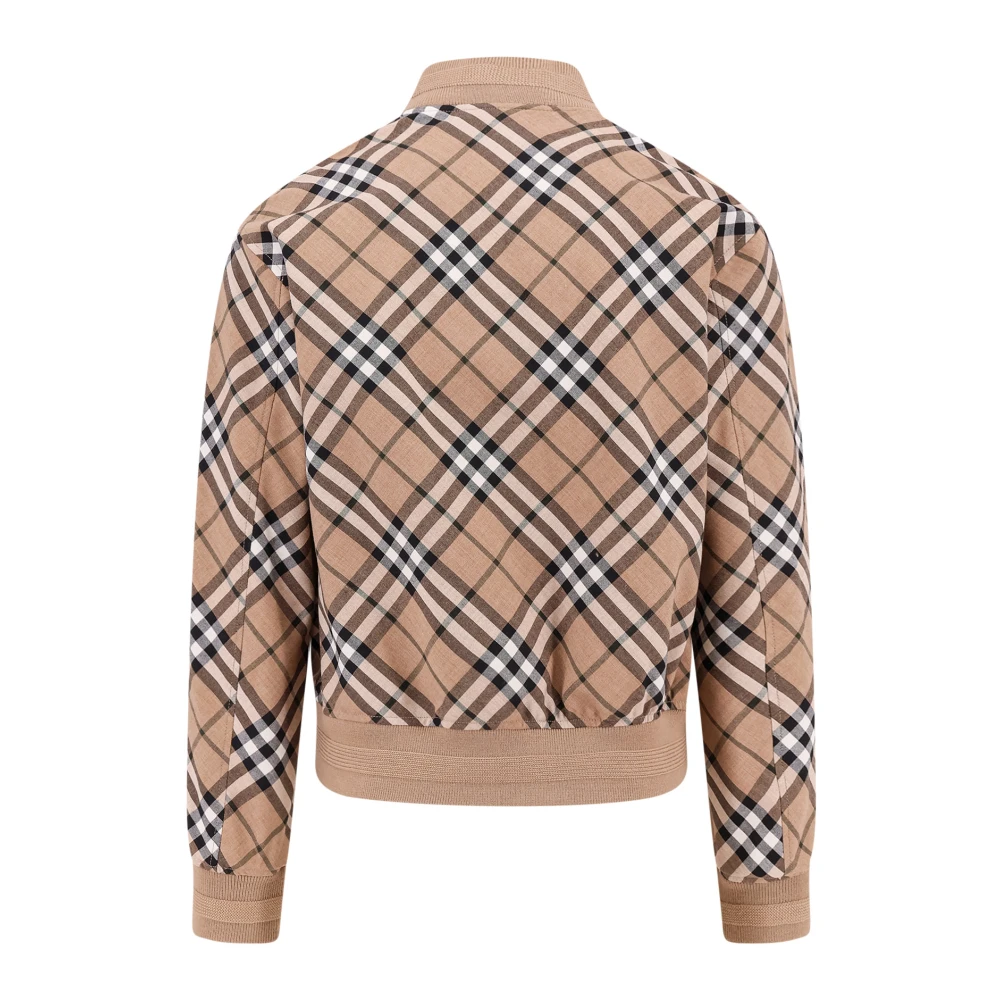 Burberry Beige Jas met Ritssluiting en Drukknoop Zakken Beige Heren