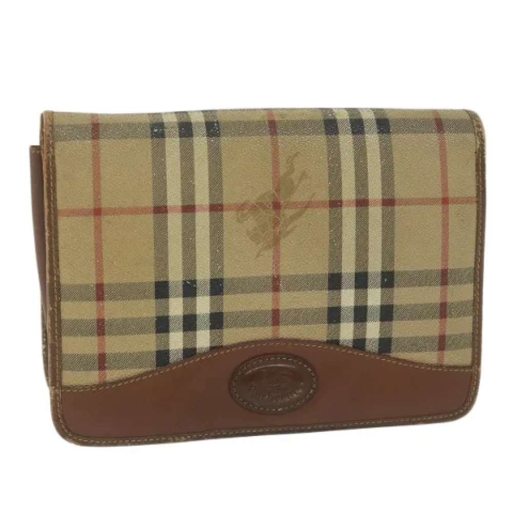 Burberry Vintage Pre-owned Leather clutches Beige Dames
