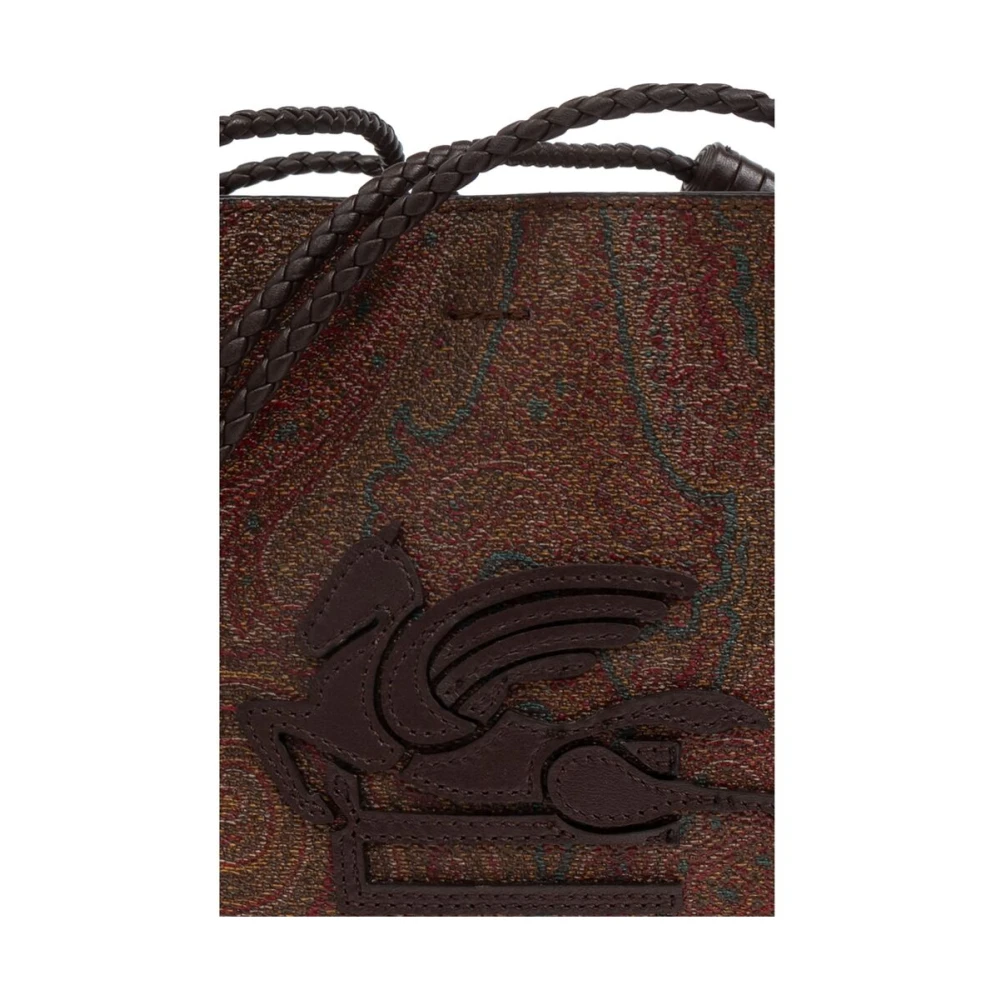 ETRO Bruine Ceder Schoudertas met Hook-Clip Brown Dames