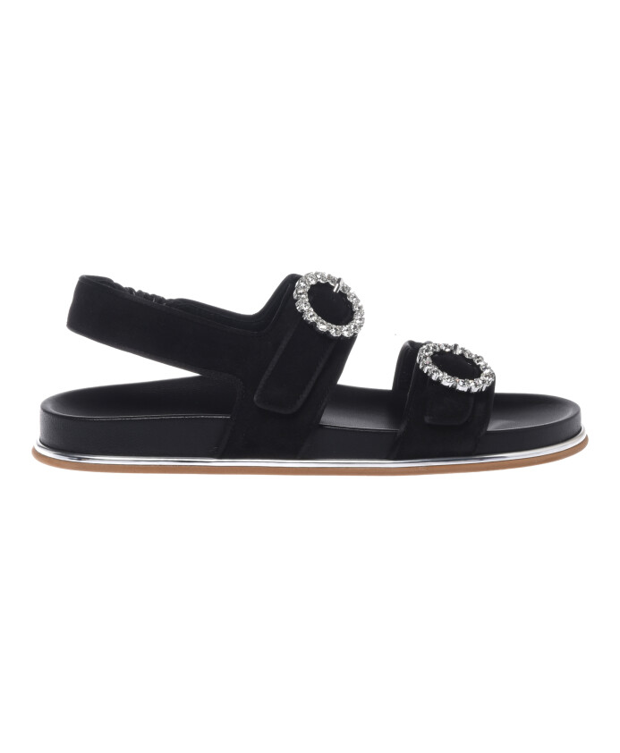 black-suede-and-satin-sandal