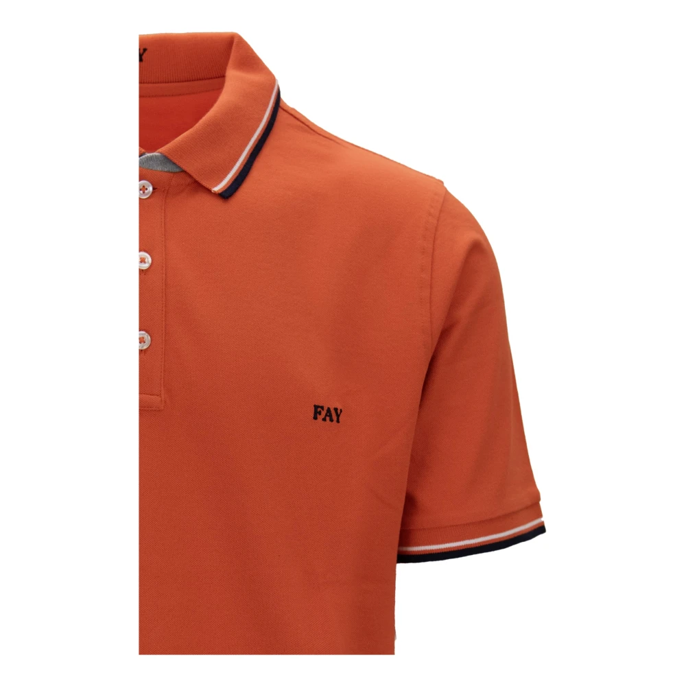 Fay Heren Polo Shirt met knopen Orange Heren