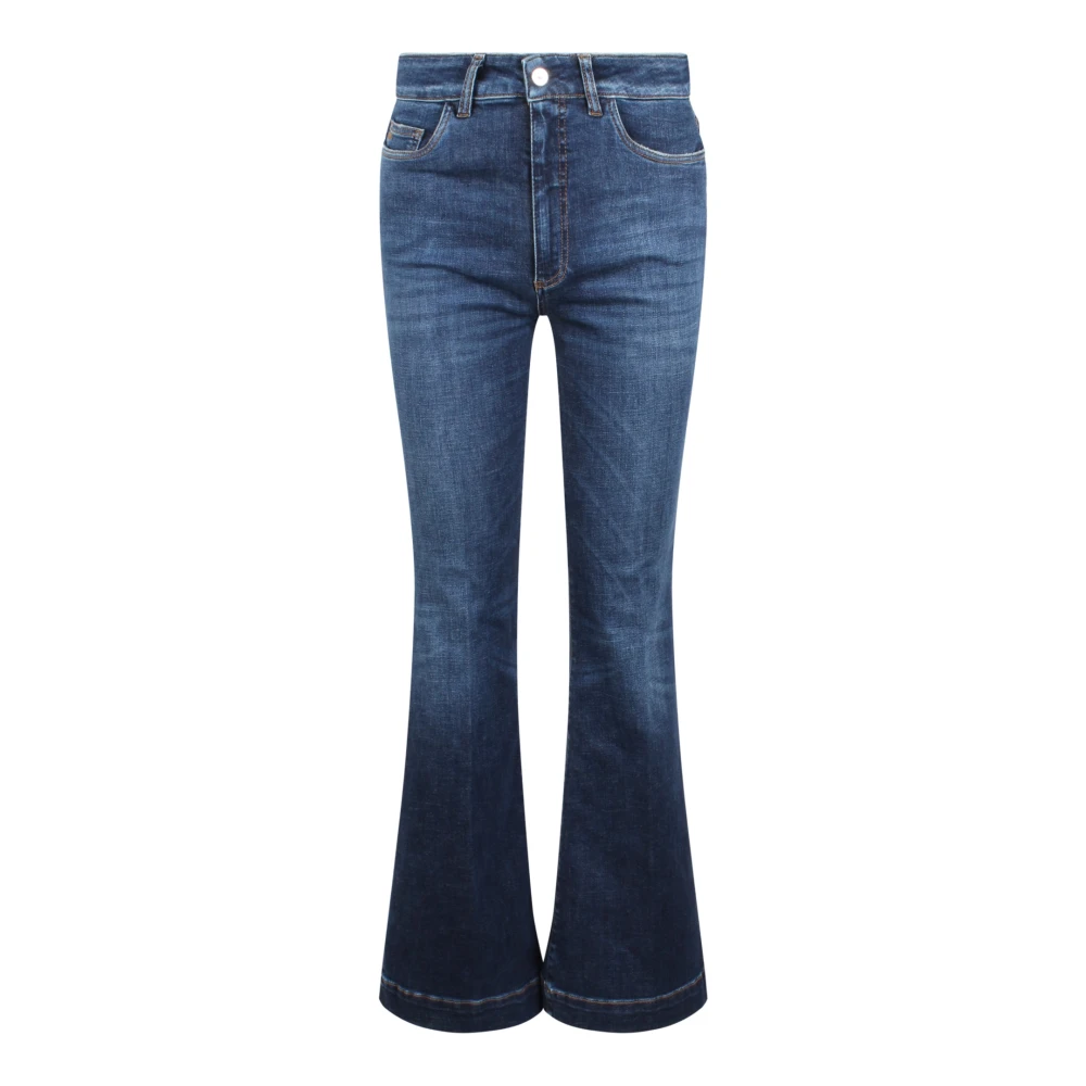 Nine In The Morning Flare Jeans Regular Fit Rits Sluiting Blue Dames