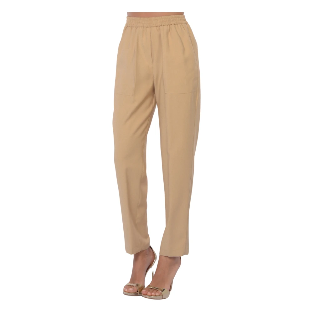 Kaos Viscose Elastische Broek Beige Dames