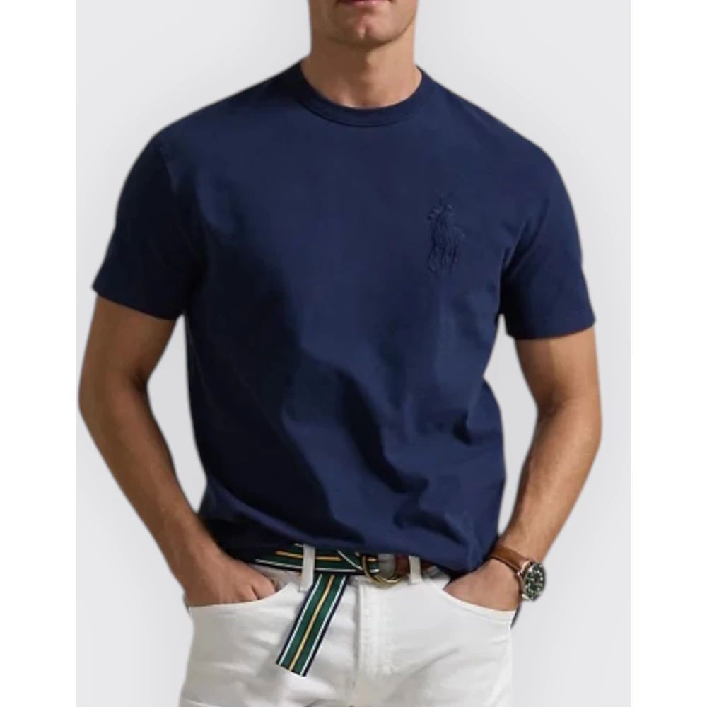 Polo Ralph Lauren Custom Slim-Fit Katoenen T-Shirt Blue Heren