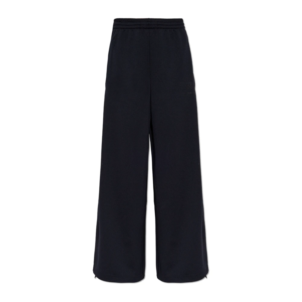 Mm6 Maison Margiela Donna Nero - Wide Pantaloni - Trousers - S