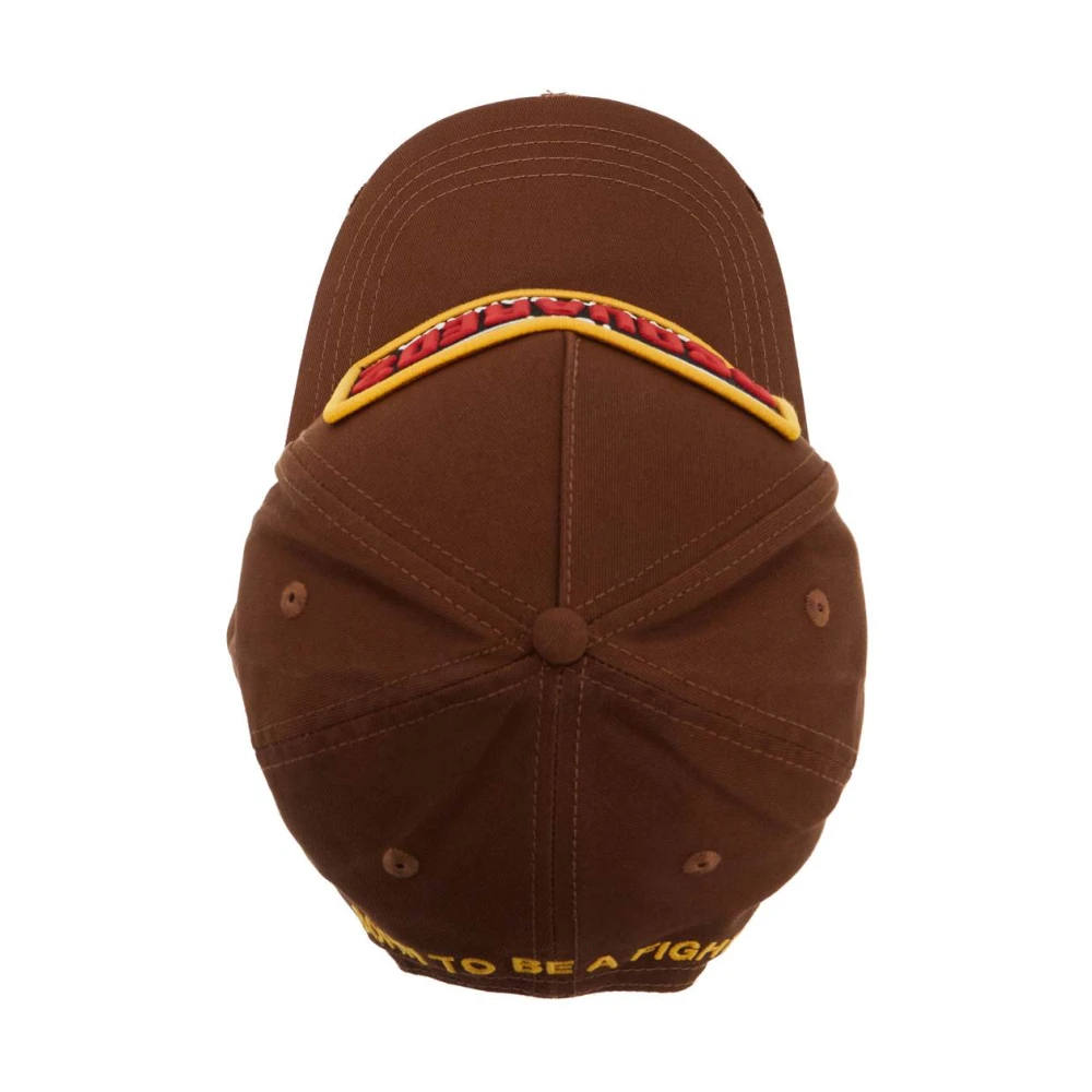 Dsquared2 Logo Patch Distressed Baseball Cap Brown Heren