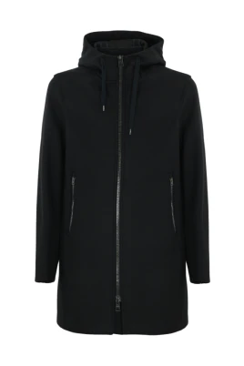 Parka i ullblandning med huva