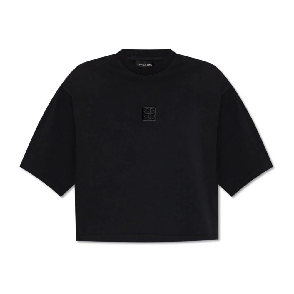 Anine Bing T-shirt 'Myers' Black Dames