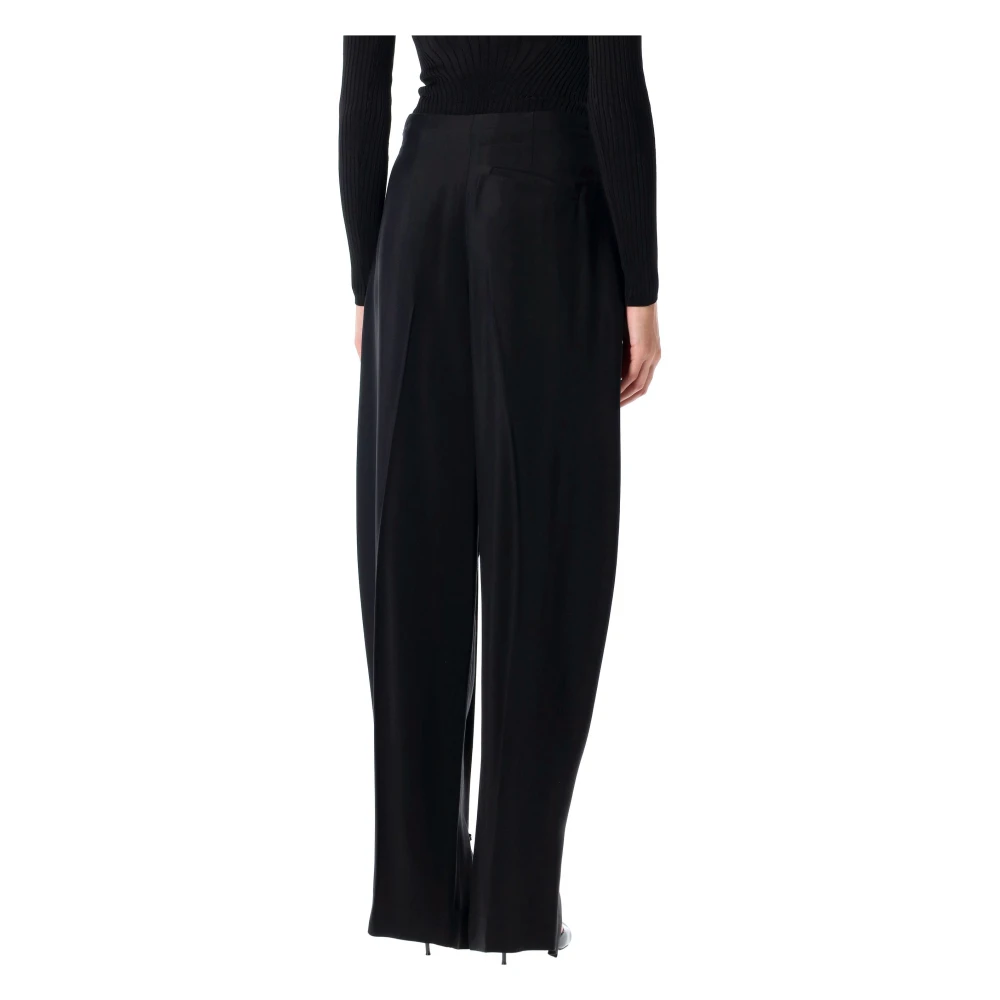 Mugler Zwarte Pierced Loose Tailored Broek Black Dames