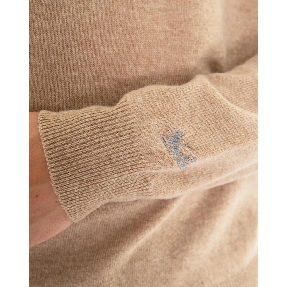 Woolrich Lamswol Crewneck Sweater Beige Heren