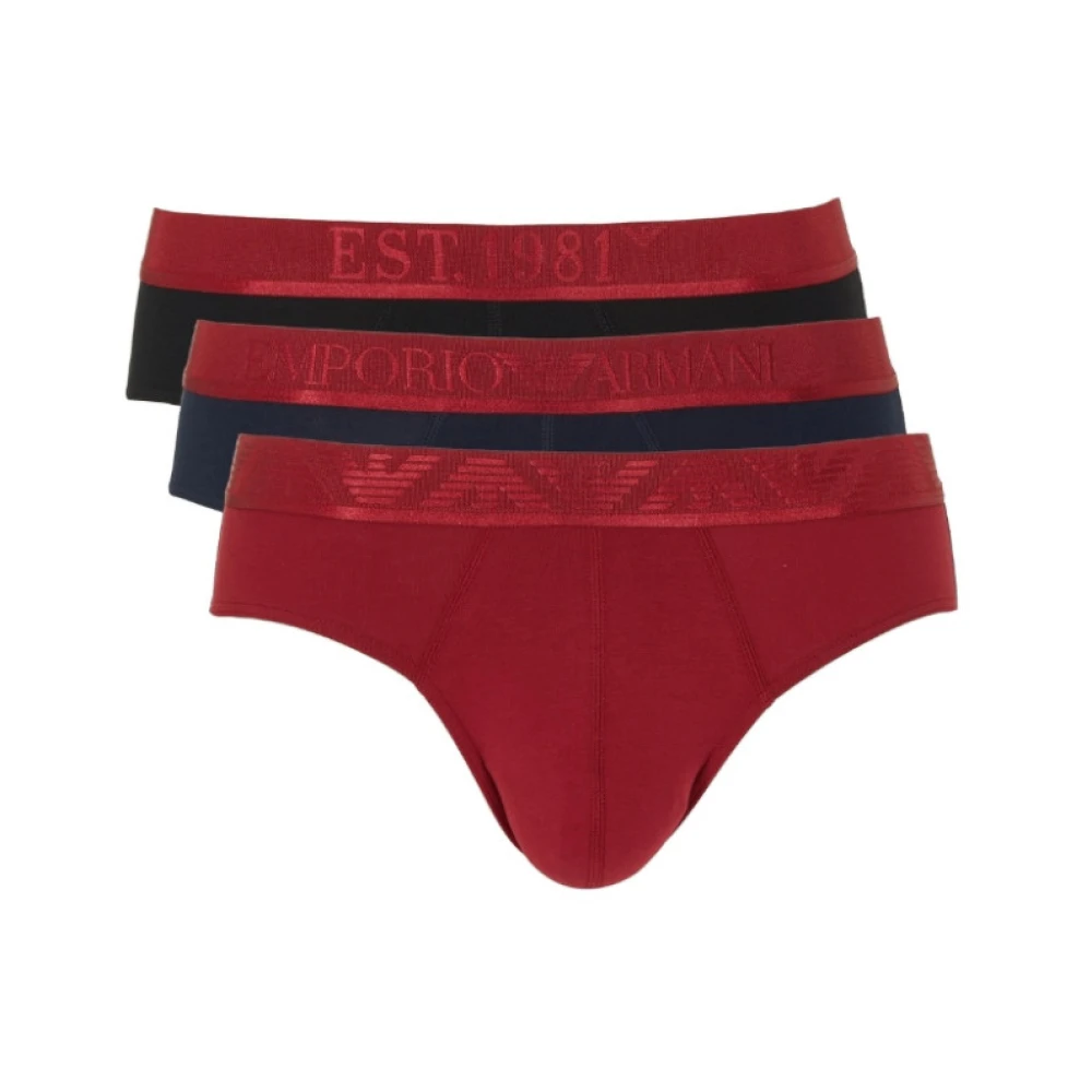 Emporio Armani Mannelijk Multicolor Ondergoed Heren, Veelkleurig, M, Katoen, Drie-Pack Slips