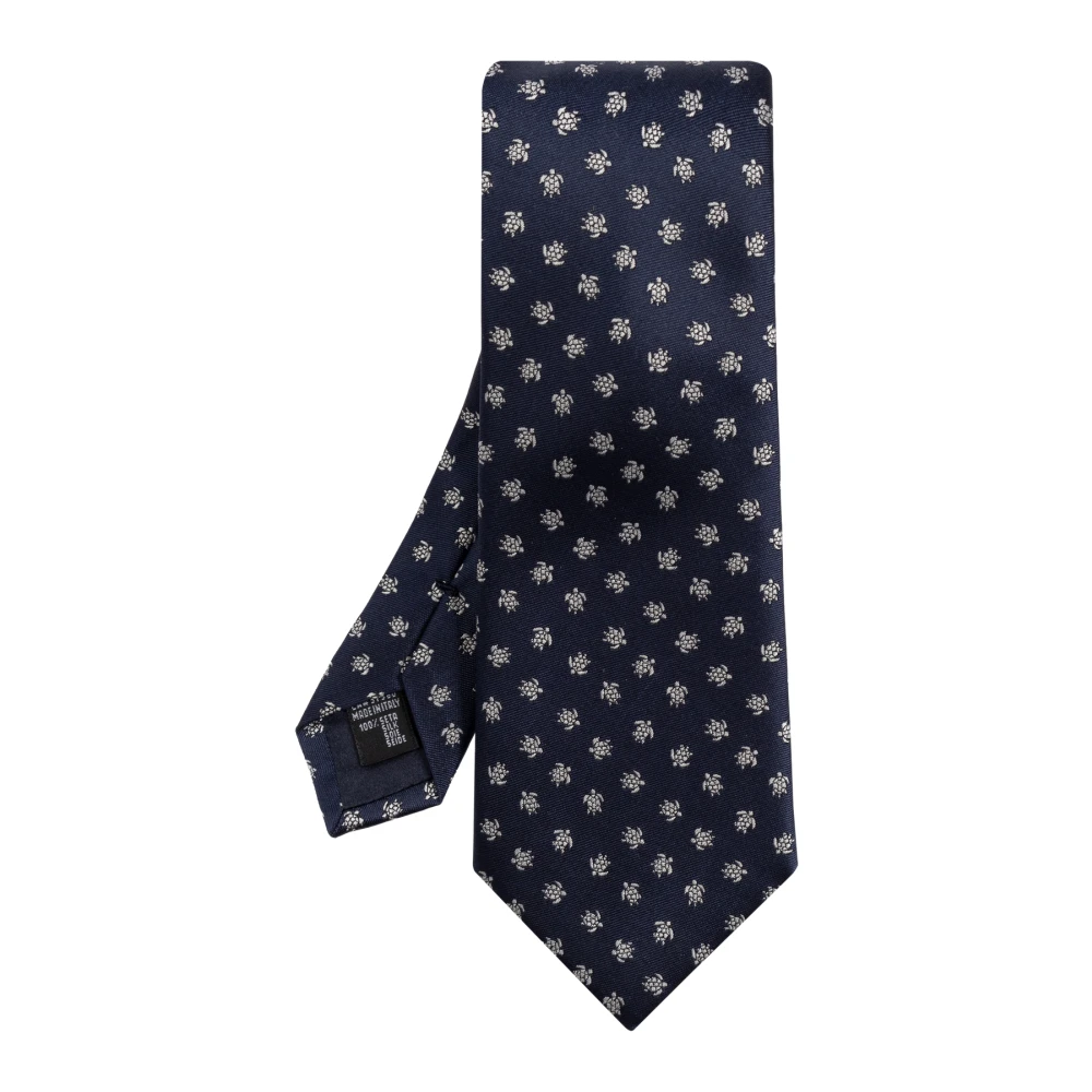 Giorgio Armani Zijden stropdas met schildpadmotief Blue Heren