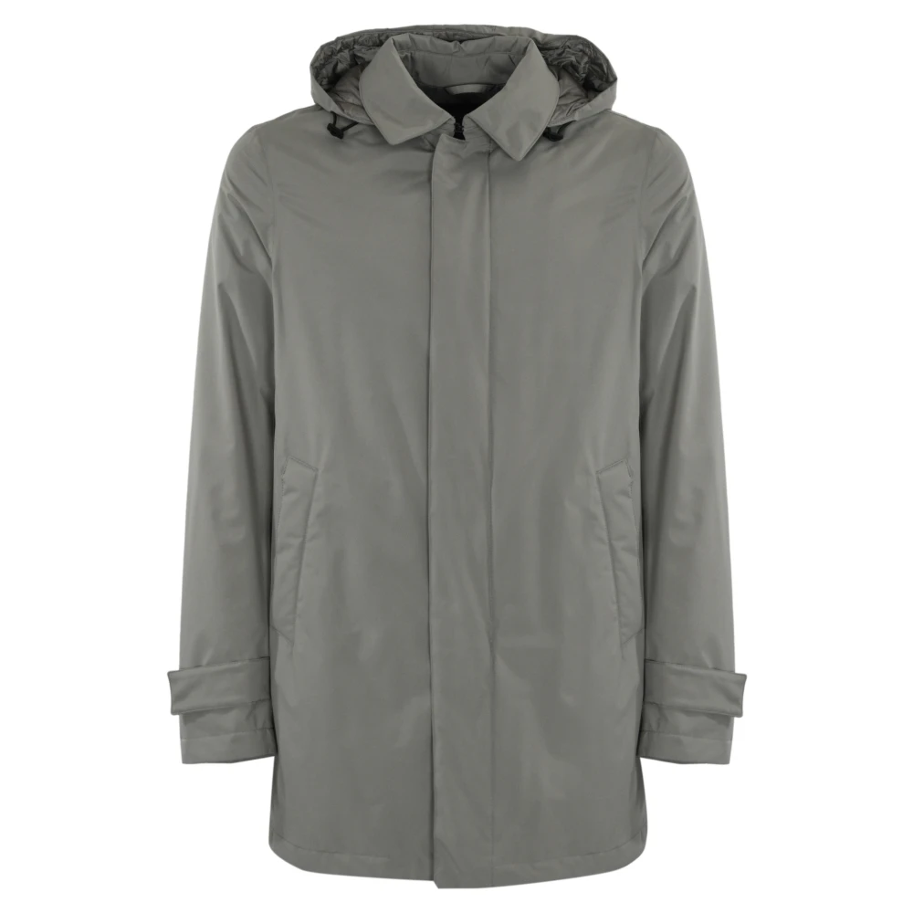 Herno Grijze Jas met Afneembare Capuchon Gray Heren