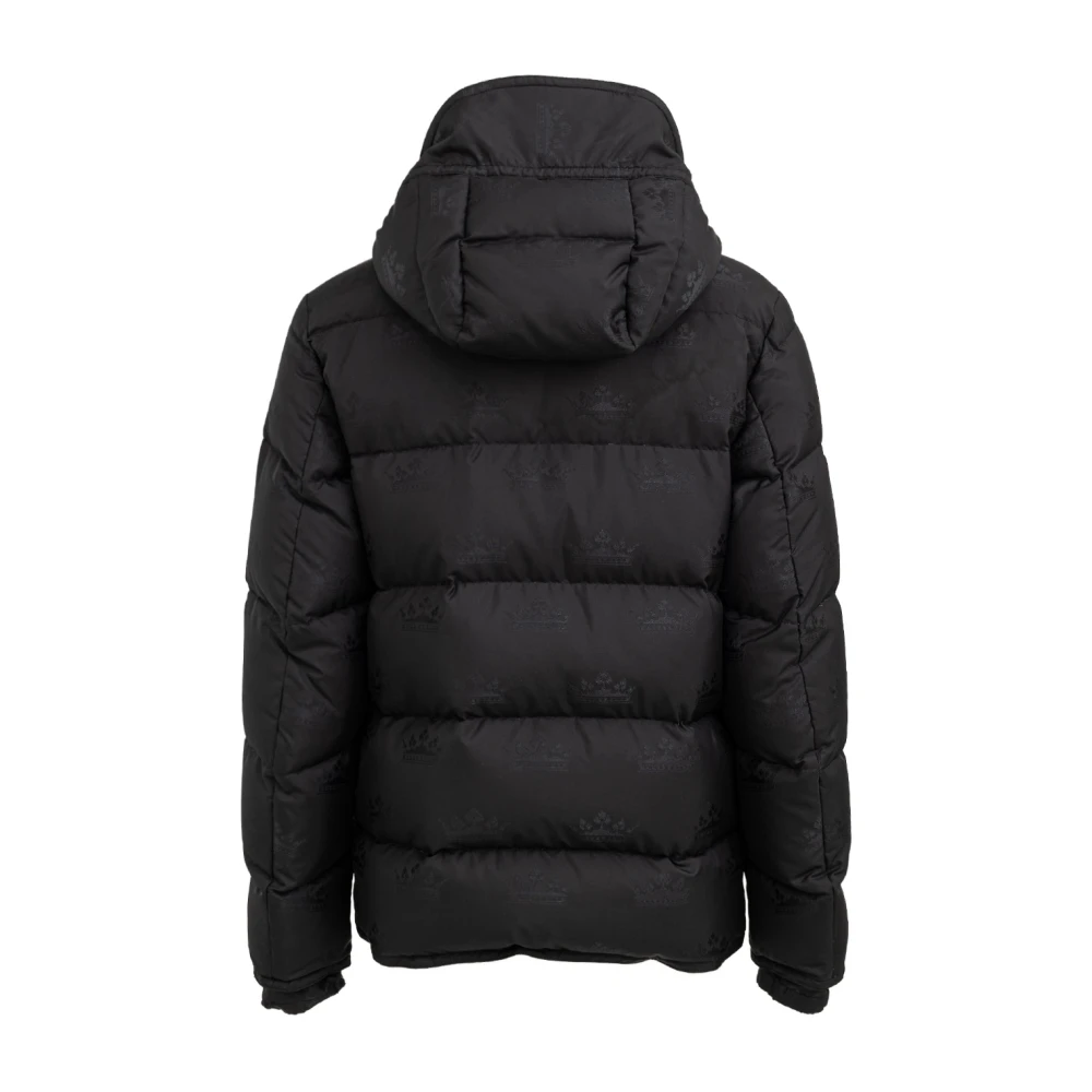 Dolce & Gabbana Zwarte All Over Logo Jas Black Heren