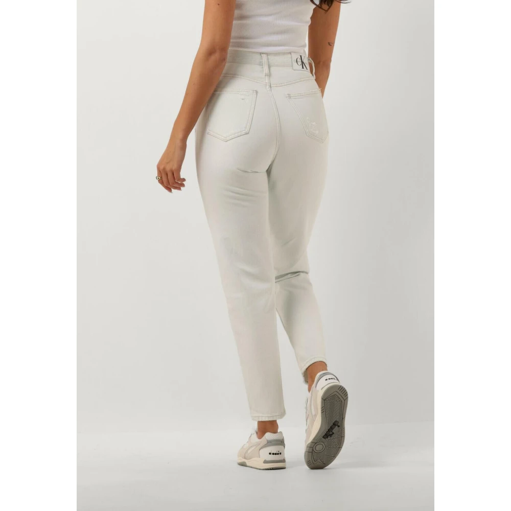 Calvin Klein Witte Mom Jeans Trendy Comfortabel White Dames