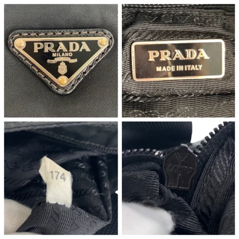 Prada Vintage Pre-owned Canvas crossbody-bags Black Dames