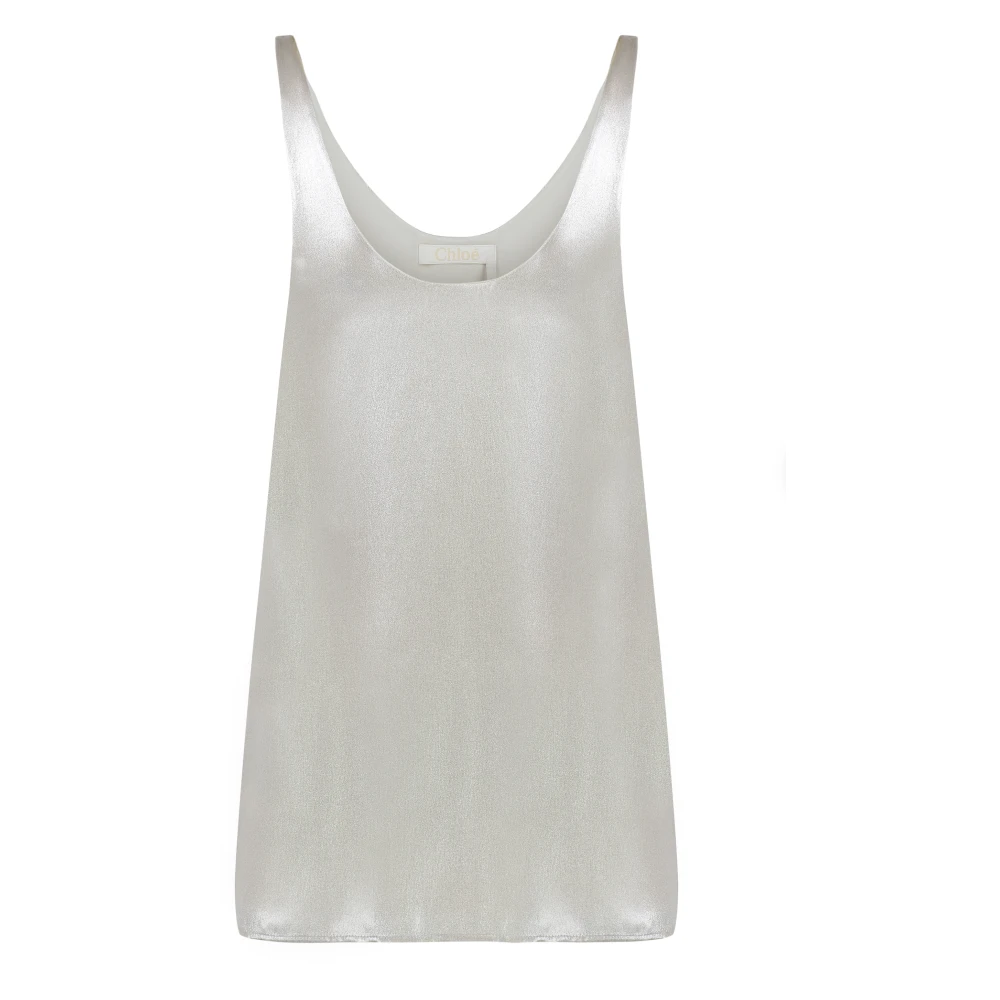 Chloé Zijden Tanktop in 100% Zijde Stof Gray Dames