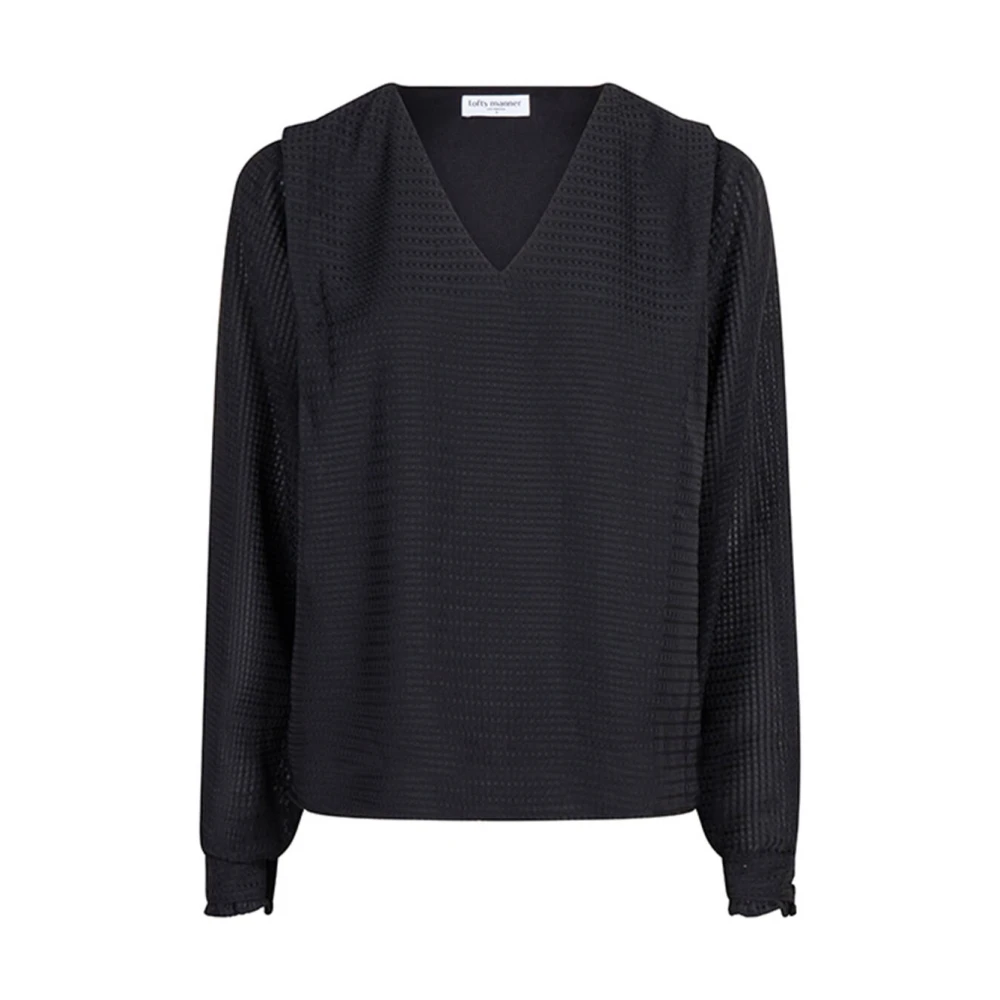 Lofty Manner Stella Blouse Lange Mouw Top Black Dames