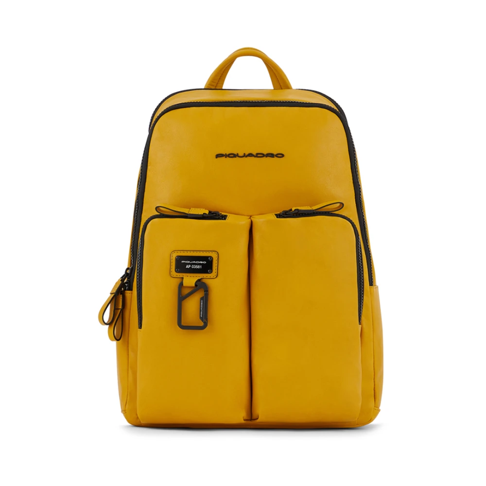 Piquadro Herr Gul Väskor One Size, Läder, Laptop Backpack 14