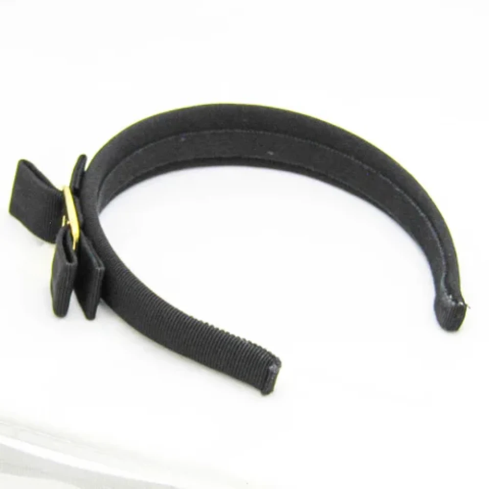 Salvatore Ferragamo Pre-owned Cotton hair-accessories Black Dames