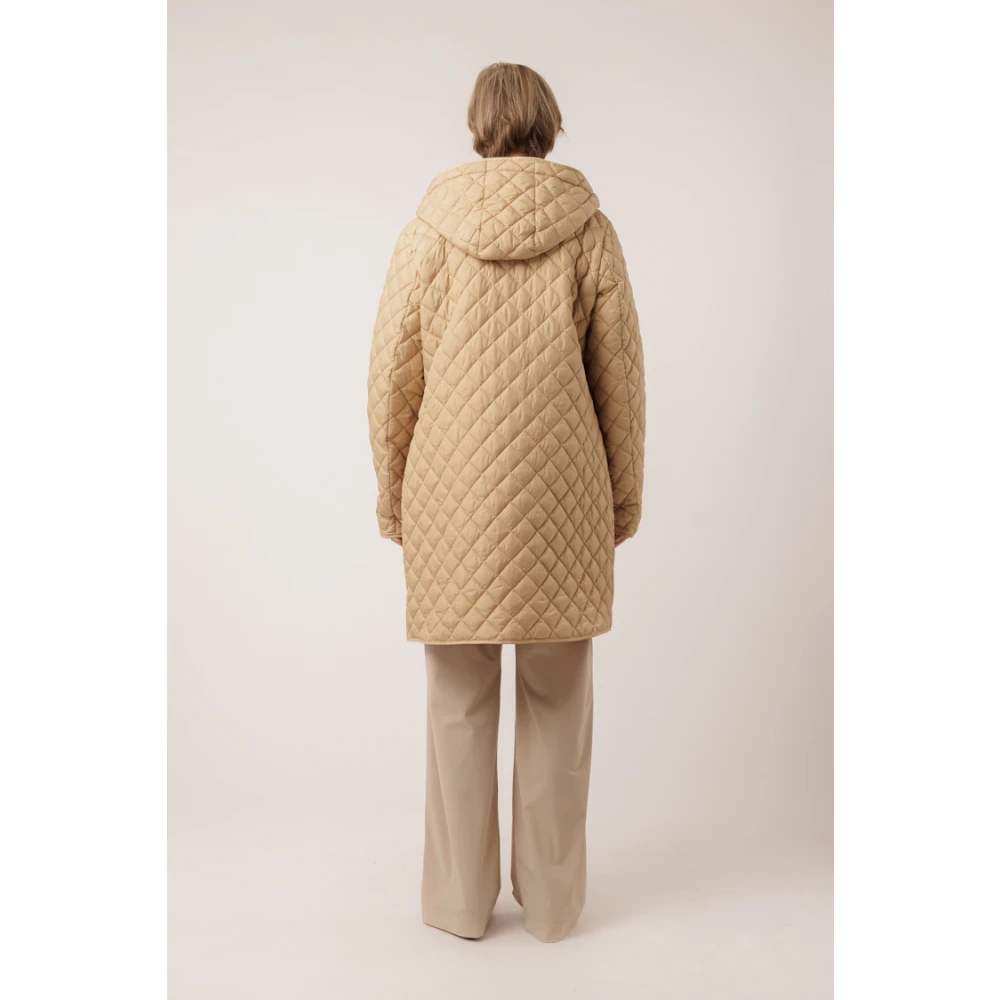 Fuchs Schmitt Hooded jas met zilveren logo Beige Dames