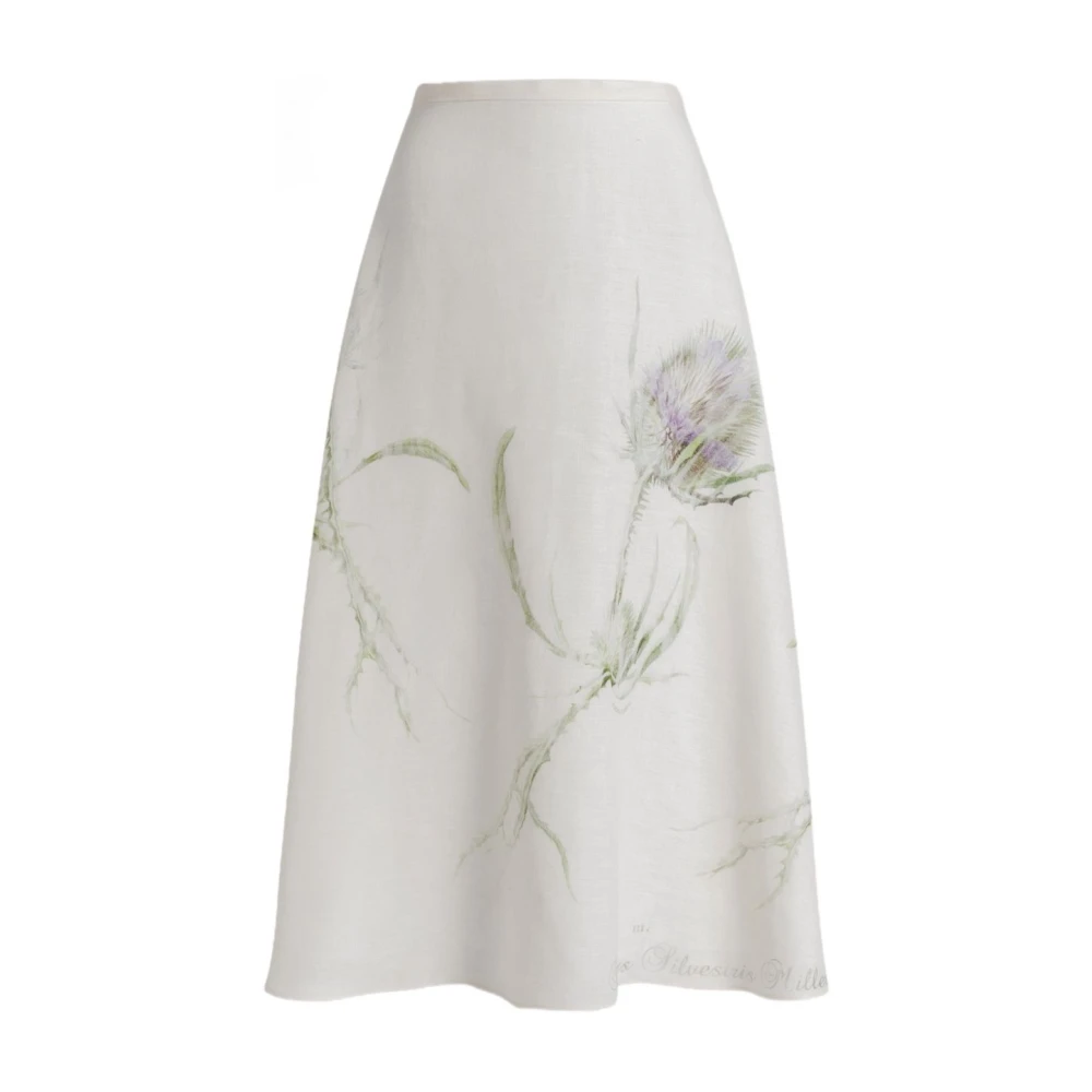 Alberta Ferretti Women's Beige Midi Skirts, L, Midi Skirts