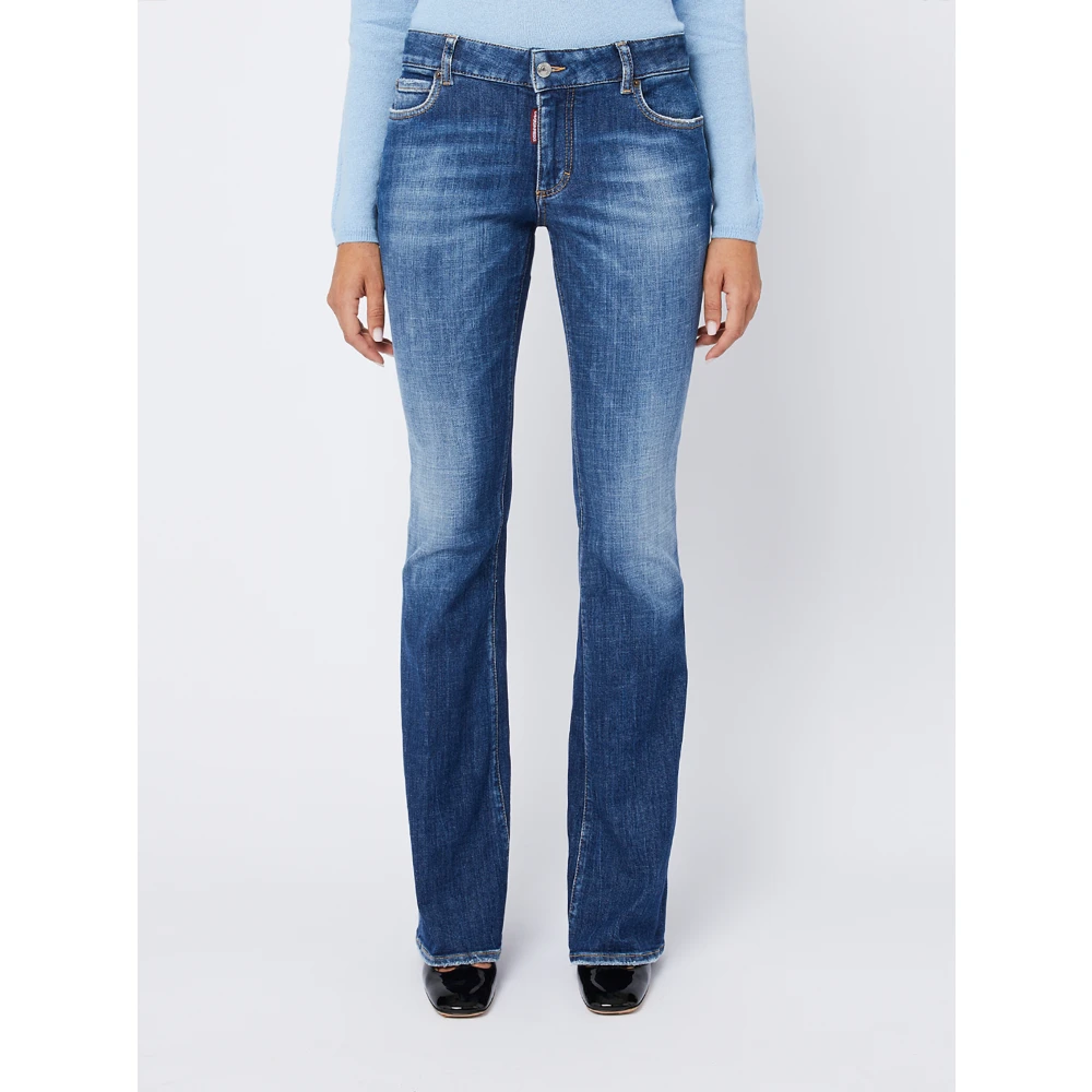 Dsquared2 Donkerblauwe Vervaagde Jeans Vrouwen Blue Dames