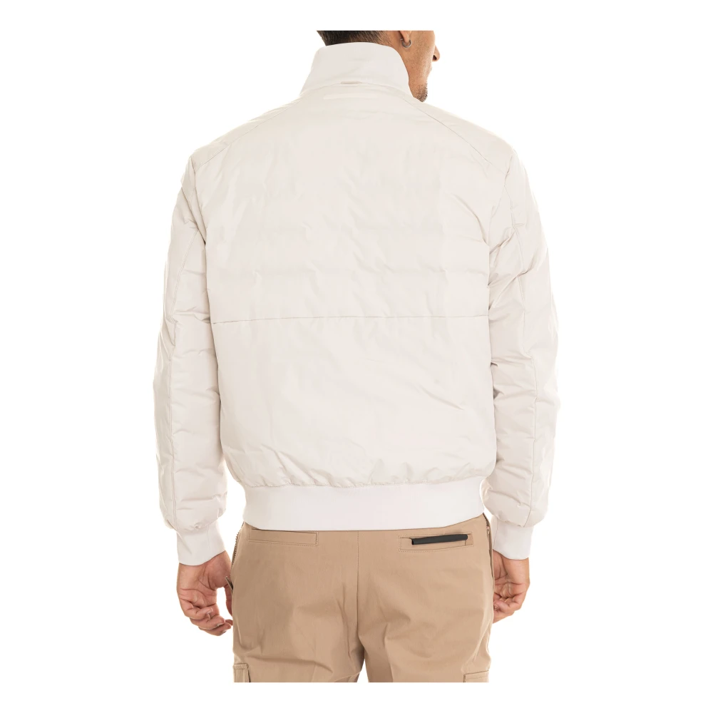 Boss Gewatteerde Bomberjack met Geribbelde Details Beige Heren