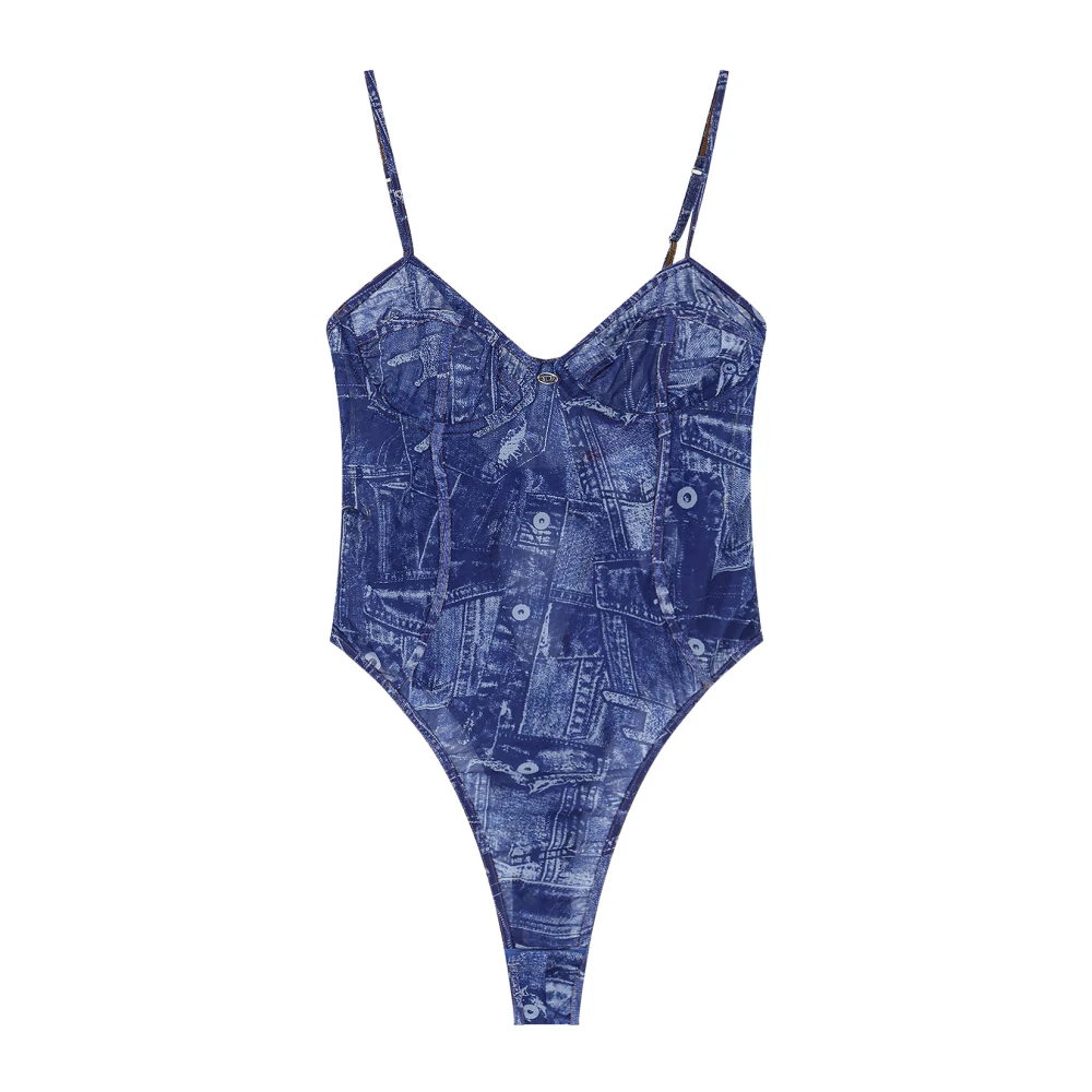 Diesel Women's Blue Bridget Bodysuit - Full-Body - Xs - Tops