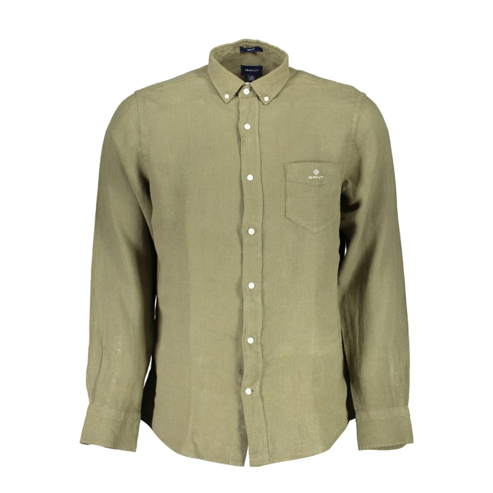 Gant Groen Overhemd Lange Mouwen Green Heren