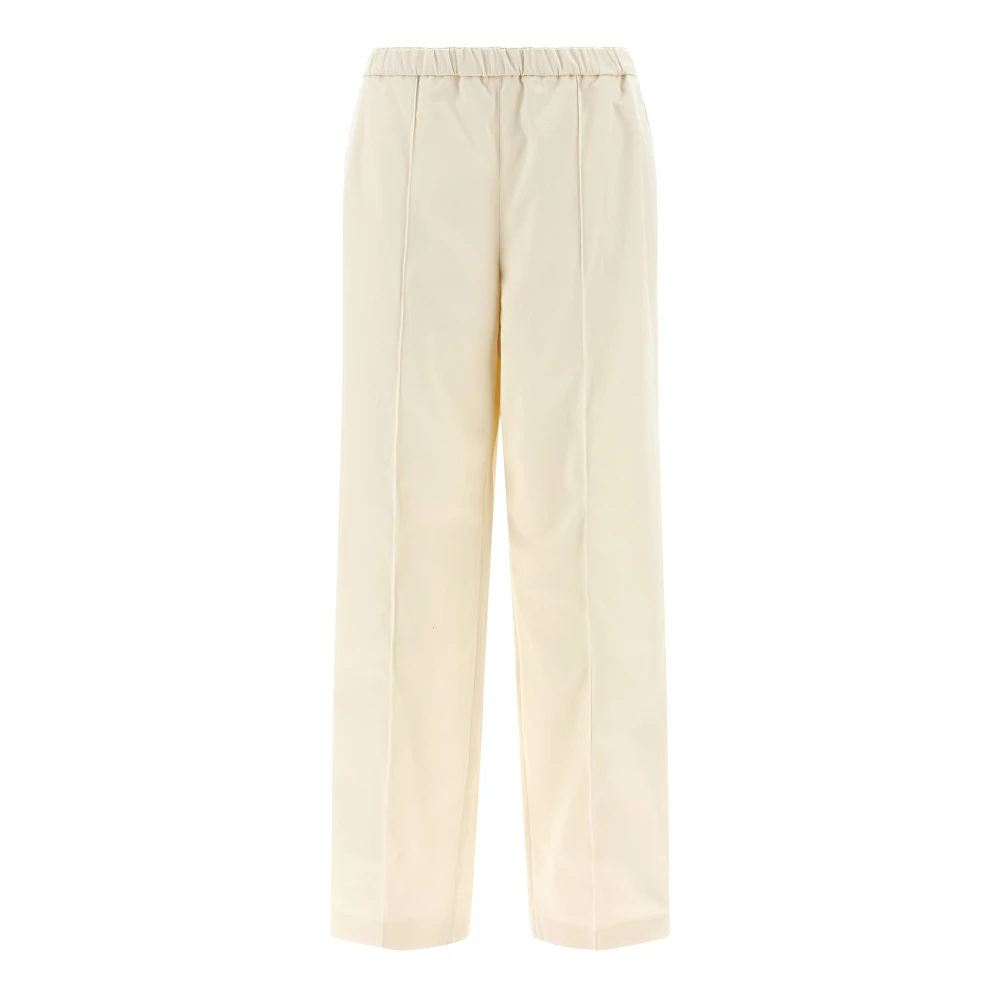 Fabiana Filippi Women's Beige Cotton Gabardine Straight Trousers