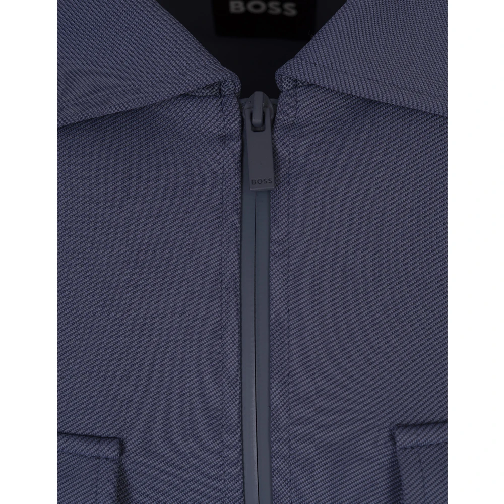 Hugo Boss Blauw Katoenmix Heren Overshirt Blue Heren