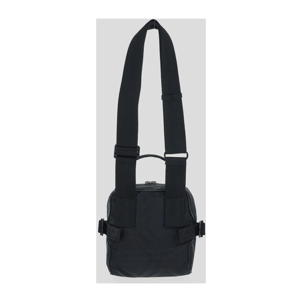 Burberry Jacquard Crossbody Tas van Polyamide Black Heren