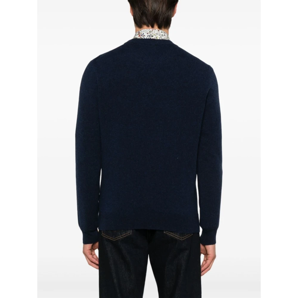 PS By Paul Smith Navy Blue Cashmere Crewneck Sweater Blue Heren