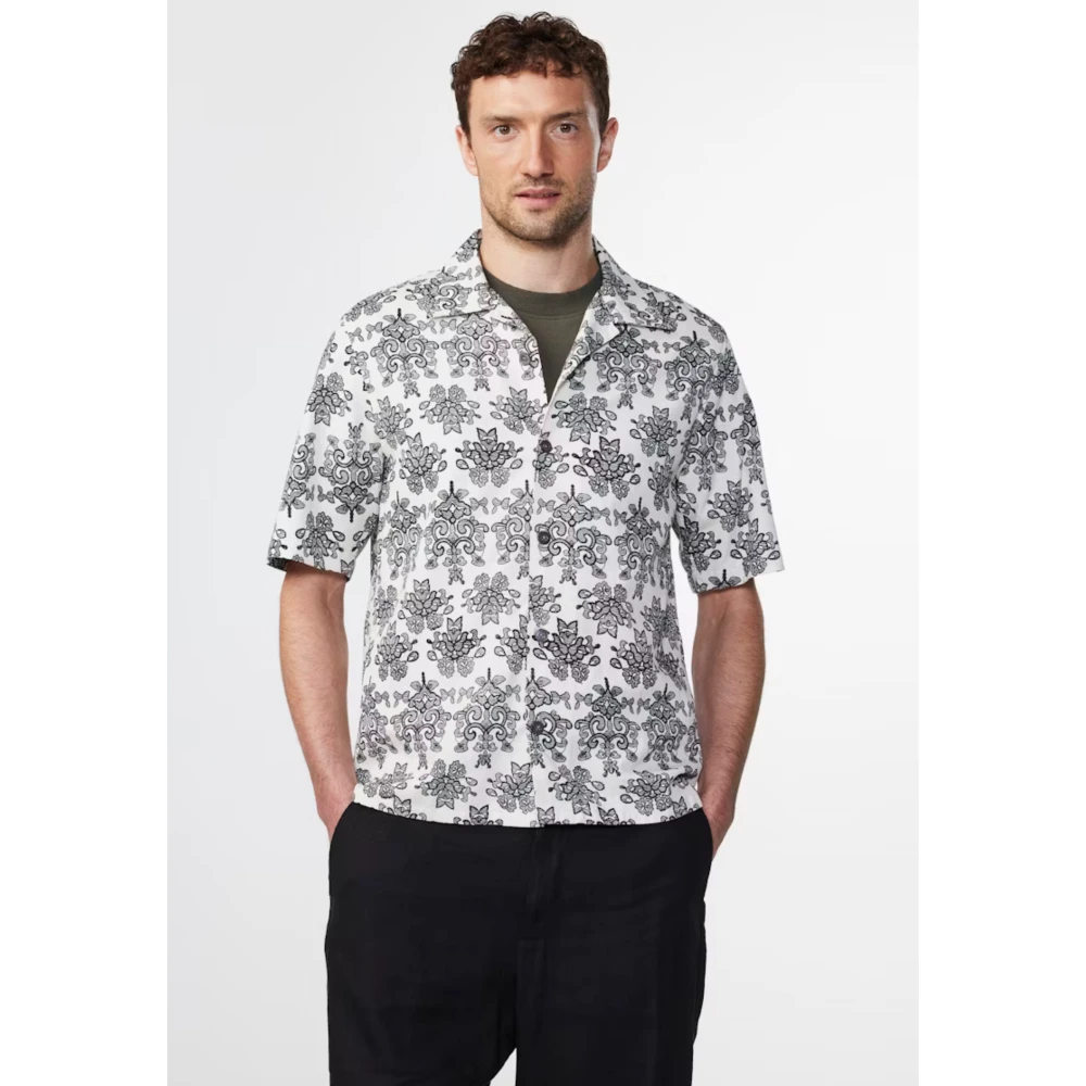Nn07 Korte Mouw Off White Overhemd 5210 Multicolor Heren