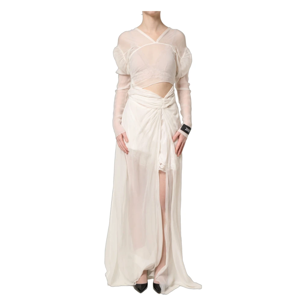 Dolce & Gabbana Women's White Draped Long Gown - Gowns - Xs - Dresses