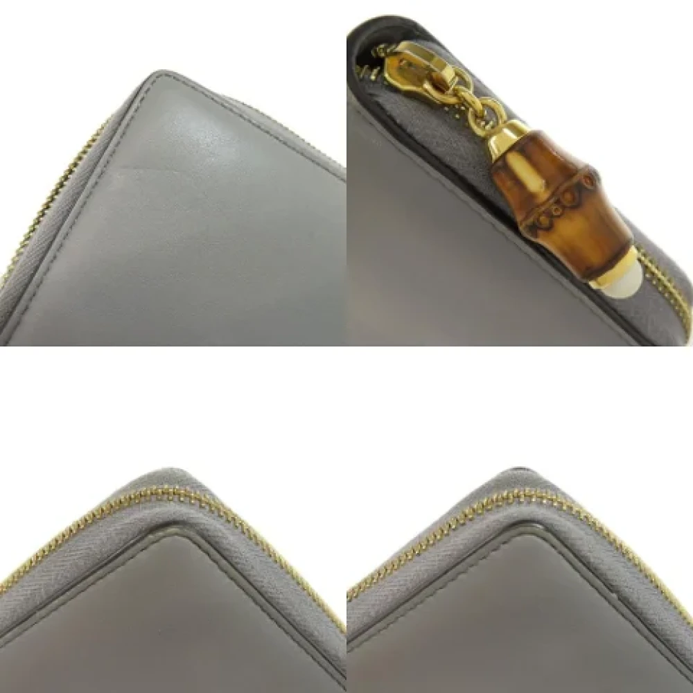 Gucci Vintage Pre-owned Leather wallets Gray Dames