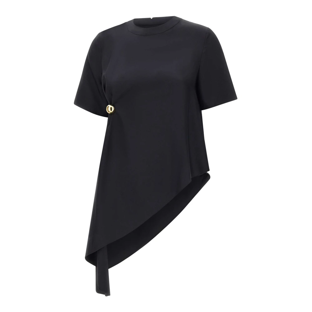 Loulou Studio Women's Black T-Shirts, Xl, Madea Top