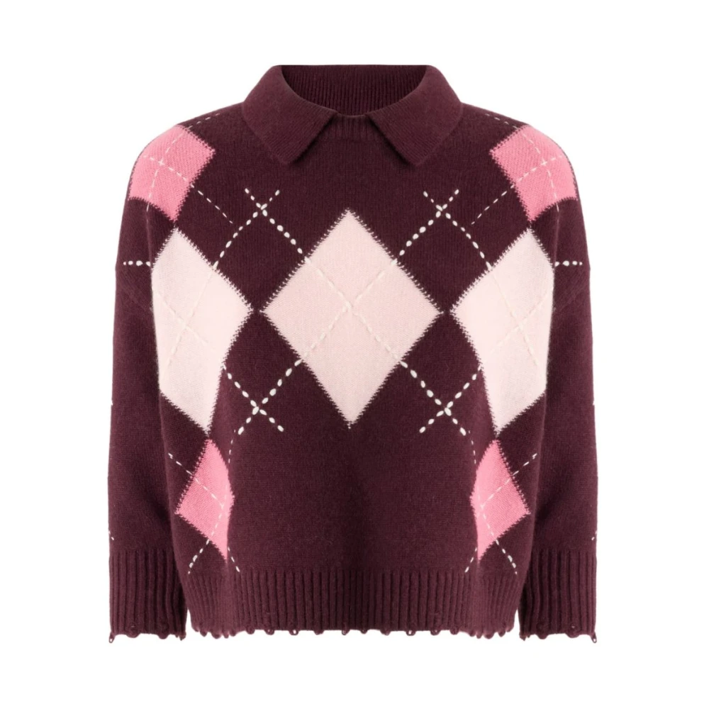 Pinko T-Shirts And Polos - Female - Round-Neck Knitwear - Purple - S - Knitwear