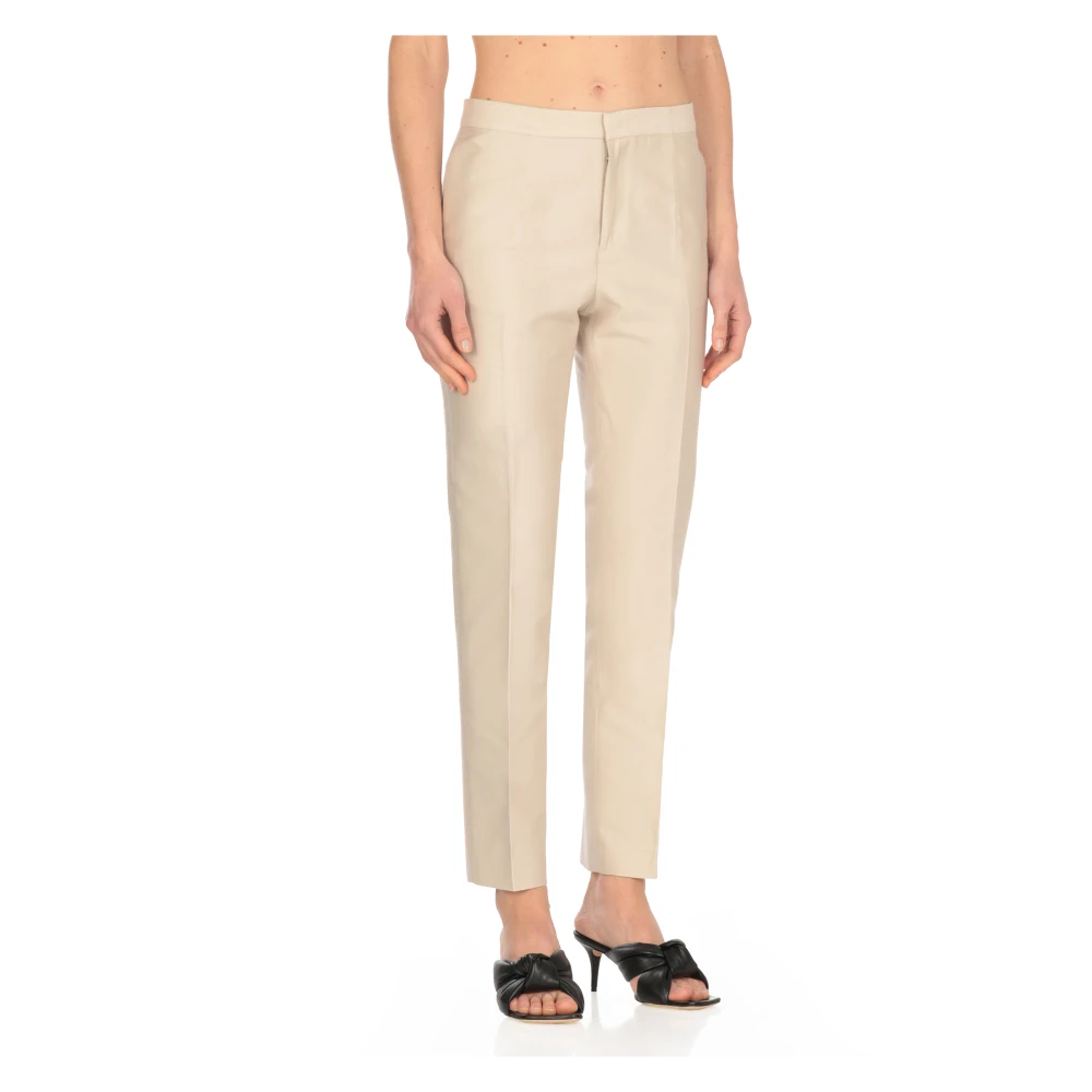 Fabiana Filippi Beige Katoen Zijden Broek Zijzakken Beige Dames