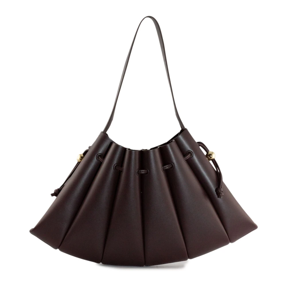 THEMOIRè Bruine Calypso-tas met Geplooide Details Brown Dames