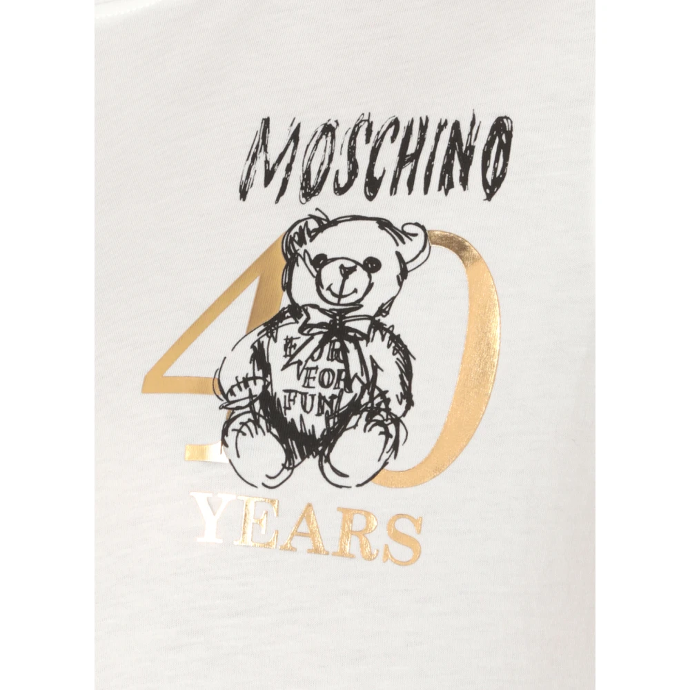 Moschino Wit Teddy Bear Print T-shirt White Dames